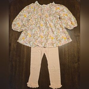Magnetic Me Pink Floral Two-Piece Toddler Outfit, 3T, EUC